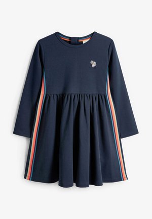 ZEBRA LOGO ARTIST STRIPE PONTE - Freizeitkleid - navy