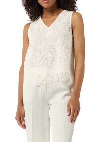 comma ÄRMELLOSES - Camicetta - weiß