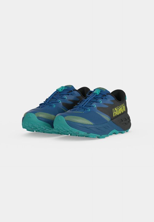 Hoka SPEEDGOAT 7 BIG KIDS UNISEX - Zapatillas de trail running - black/night glow blue — photo 3