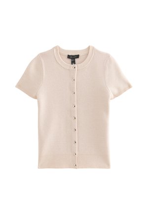 New Look, OFF WHITE COMPACT  CAP SLEEVE BUTTONED TOP - Chaqueta de punto - off white
