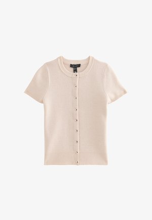 New Look, OFF WHITE COMPACT CAP SLEEVE BUTTONED TOP - Gilet - off white