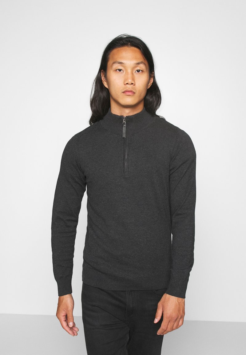 Herren Strickjacken | INDICODE JEANS ANCONA Strickpullover charcoal mix/grau - VO57304 Herren Strickjacken | INDICODE JEANS ANCONA Strickpullover charcoal mix/grau - VO57304