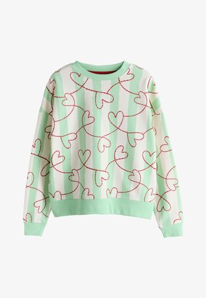 Next, REGULAR FIT - SUPERSOFT PEACHED ESSENTIALS CREW NECK SEAM DETAIL . - Pusa - green heart stripe