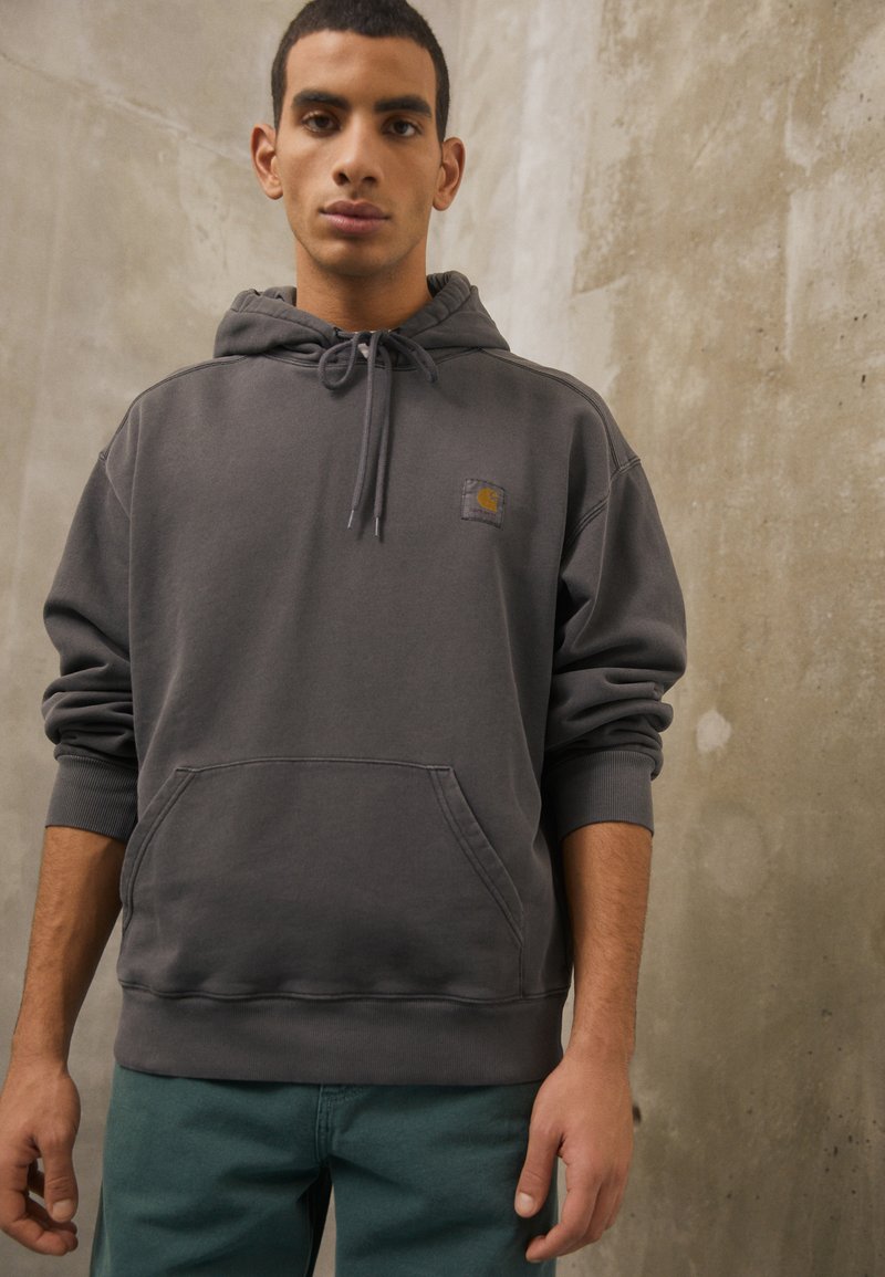 Carhartt WIP HOODED NELSON  - Felpa - black garment dyed