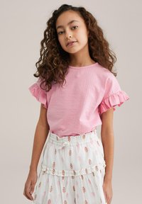 WE Fashion T-shirt med print - light pink