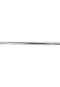 Sølv slangesmykke, der har et glat, fladt design med en blank finish og en ensartet bredde gennem hele sin længde.