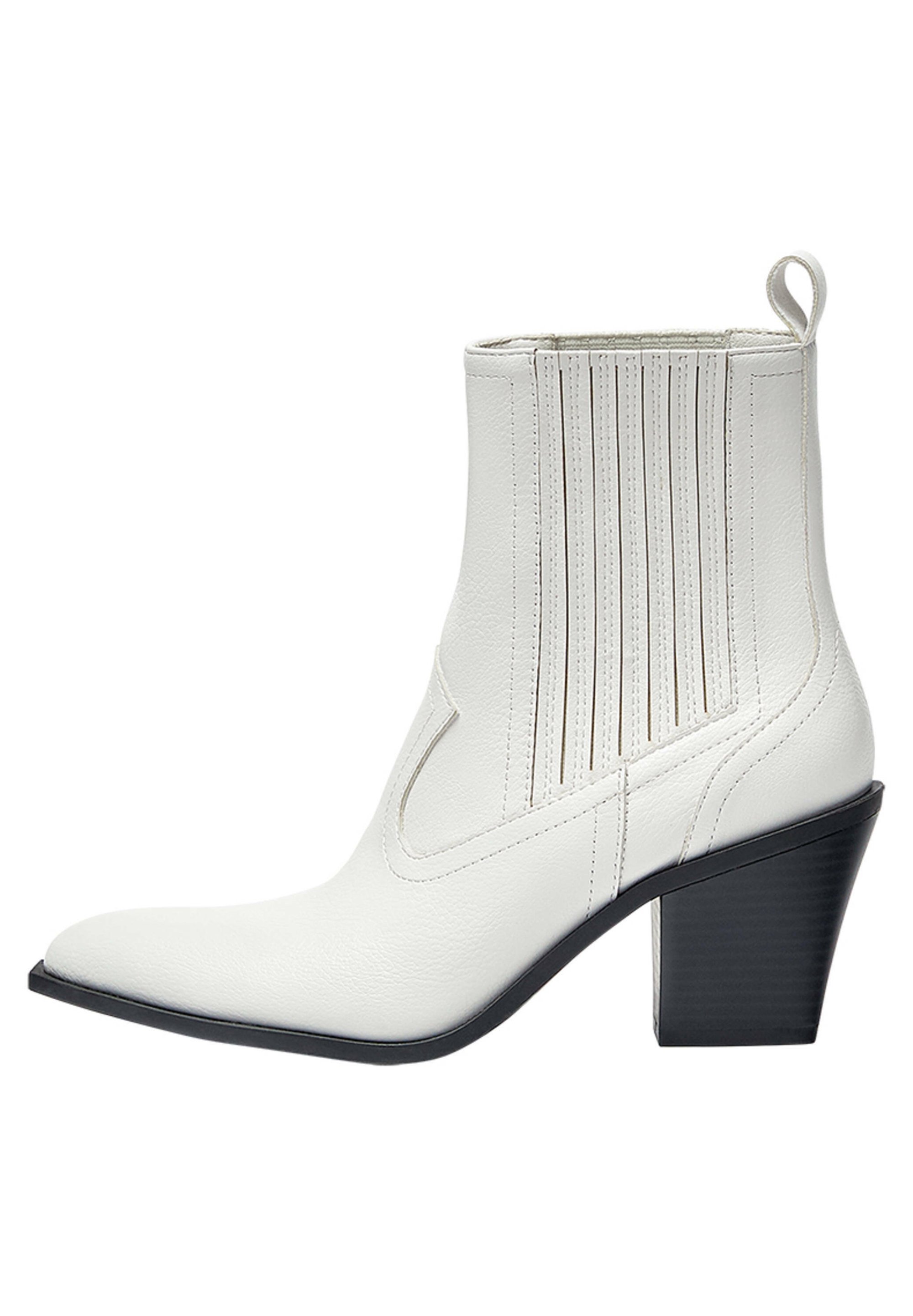 PULL\u0026BEAR Cowboy-/Bikerlaarsjes - white/wit - Zalando.nl