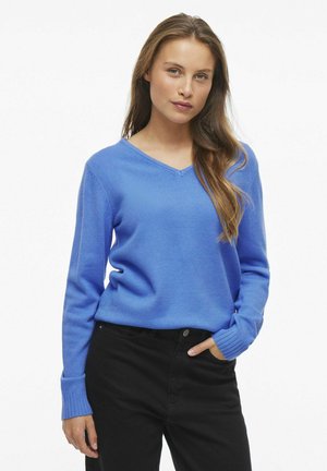 VILA VIRIL V-NECK -NOOS - Jumper - regatta
