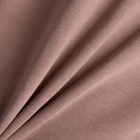 Tessuto di cotone morbido color malva con una texture liscia, caratterizzato da pieghe delicate che creano profondità e ne esaltano la caduta. Nessun motivo distintivo visibile.