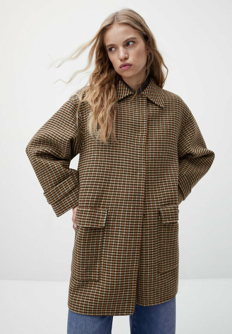 Massimo Dutti KURZER MIT HAHNENTRITTMUSTER - Cappotto corto - bordeaux -  Zalando.it