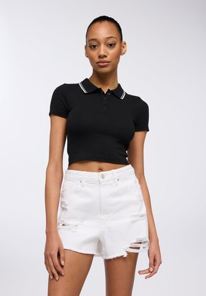 DISTRESSED - Shorts di jeans - bianco lana