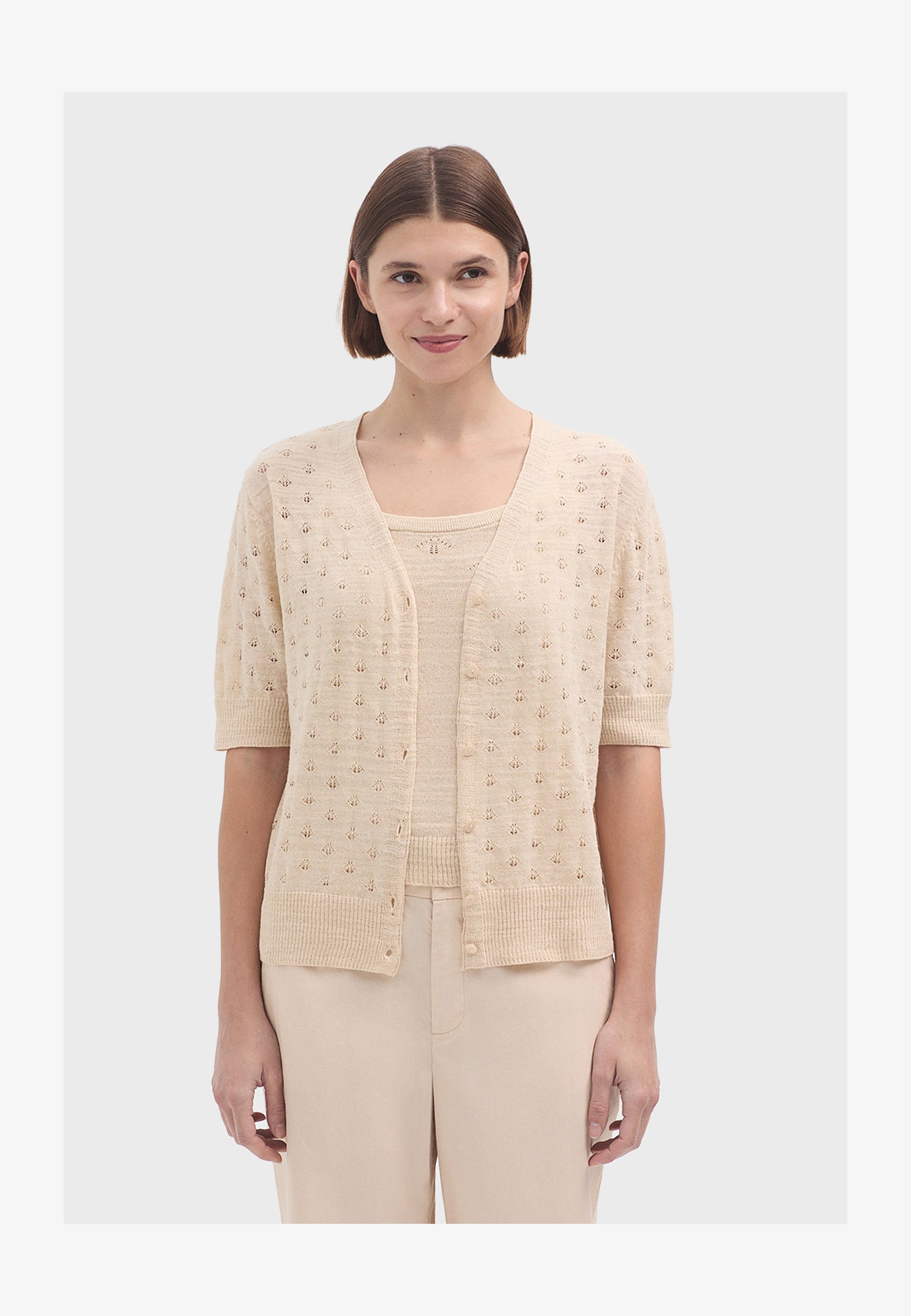 GRACE KARIN Cardigan D'été 2025 à Manches Courtes En Tricot Boutonné à
