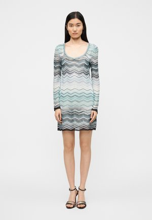 SHORT DRESS - Strikkjoler - turquoise