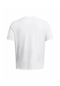 Camiseta blanca de manga corta con cuello redondo, textura suave y dobladillo recto. Sin logotipos ni patrones visibles. Vista posterior mostrada.