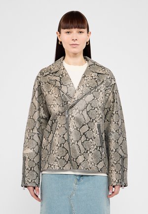 PEYTON REPTILE - Leather jacket - grey