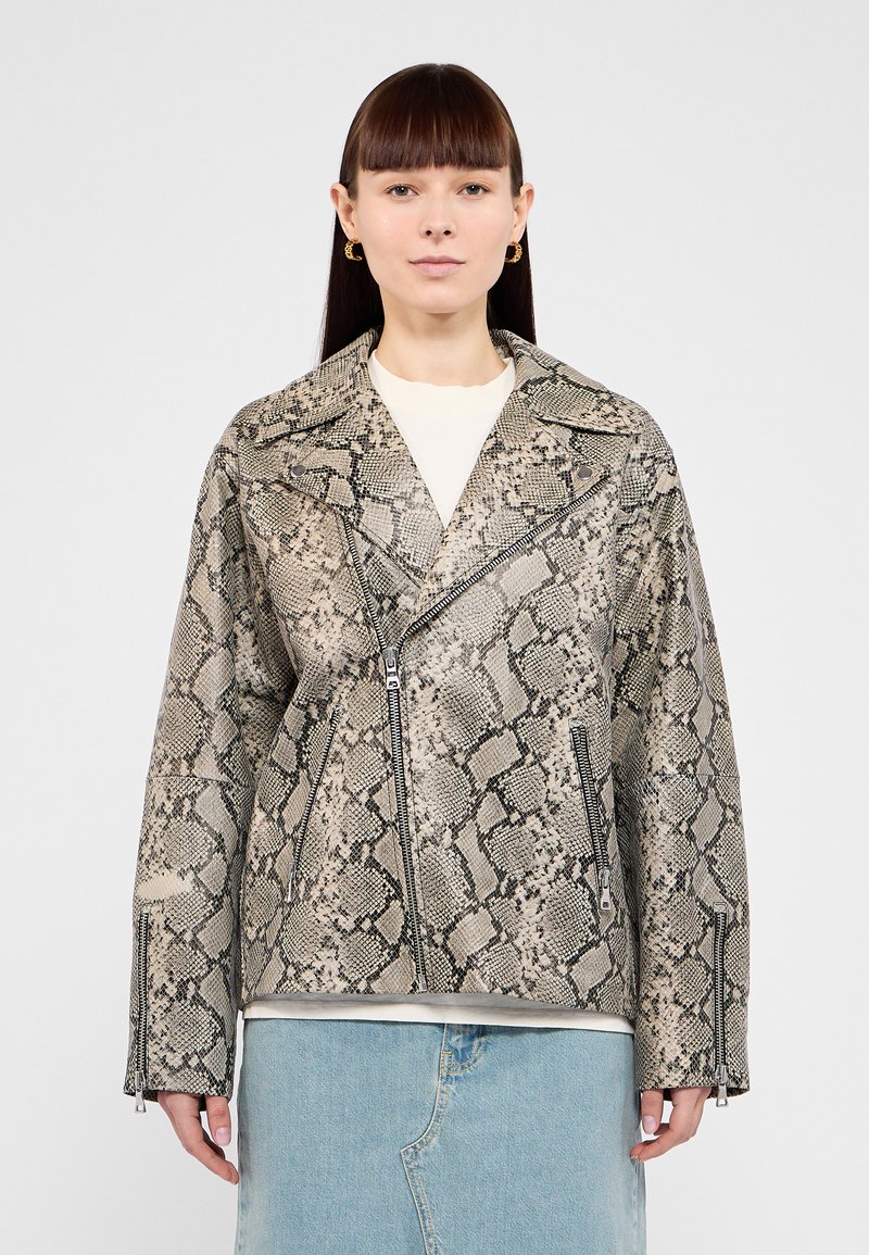 Won Hundred PEYTON REPTILE - Leather jacket - grey
