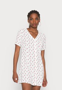 Noisy May NMJOE SHORT DRESS - Vestido camiseiro - bright white