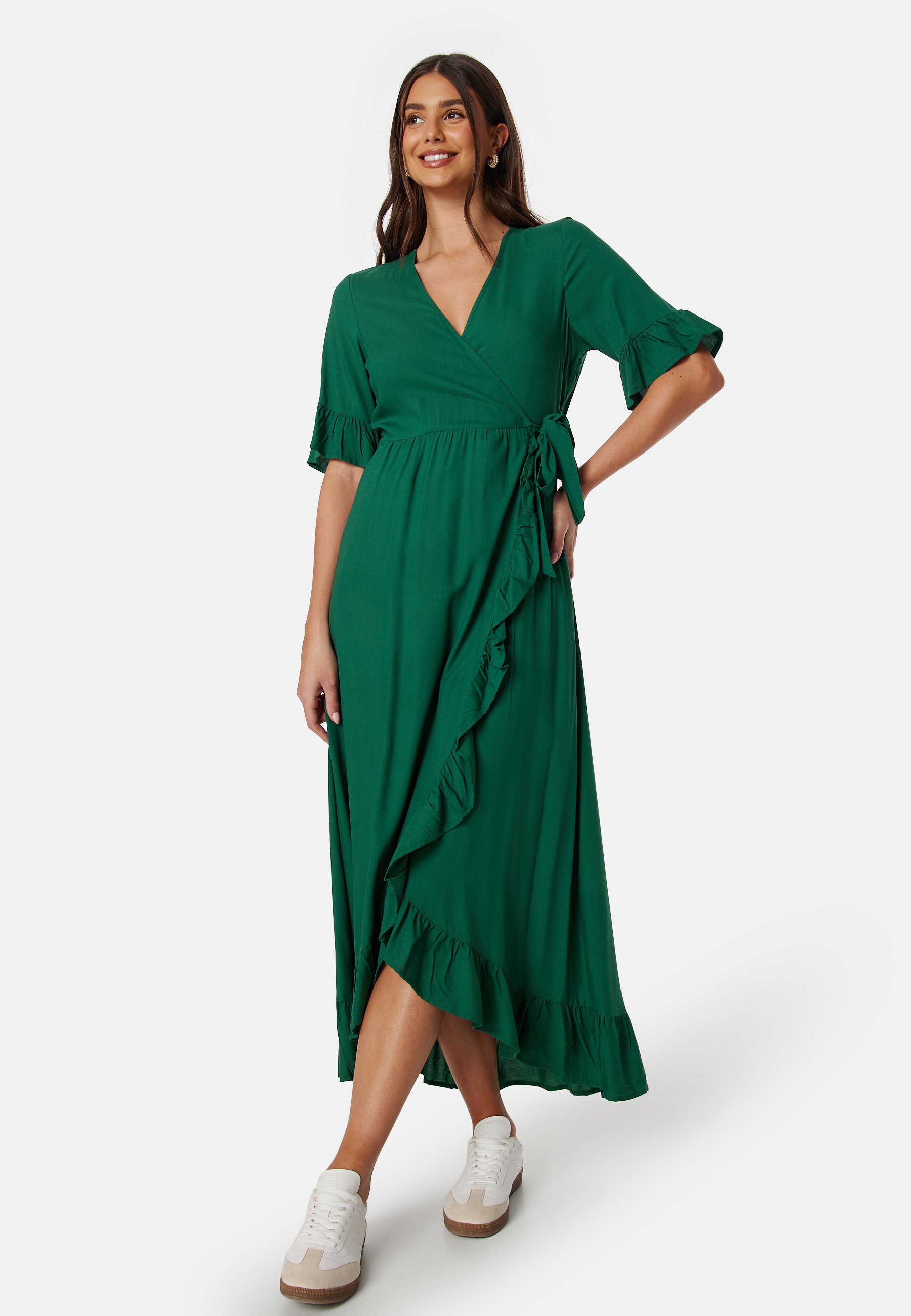 Maxi Jurk Met We Jurken Dames Bubbleroom WRAP VISCOSE