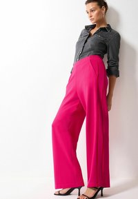 Next WIDE LEG SIDE STRIPE  - Tygbyxor - pink