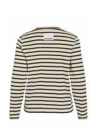 Pikad varrukad kreemjas särk mustade horisontaalsete triipudega ja ülaosas valge silt, millel on kiri "ROUGE EDIT".