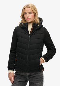 Superdry & Co HOODED STORM HYBRID PADDED - Vinterjakker - black
