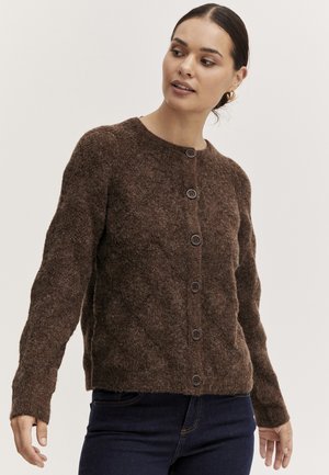 b.young BYMARTINE POINTELLE CARDIGAN - Strickjacke - brunette melange