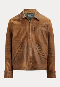 LEATHER NEWSBOY JACKET - Ādas jaka - soft brown