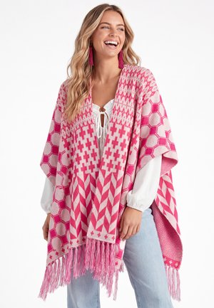 IZIA IZIA PONCHO - Poncho - pink multicolor
