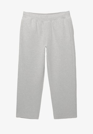 Weiche graue Sweatpants aus Baumwollmischung mit elastischem Bund, Seitentaschen und geradem Schnitt.