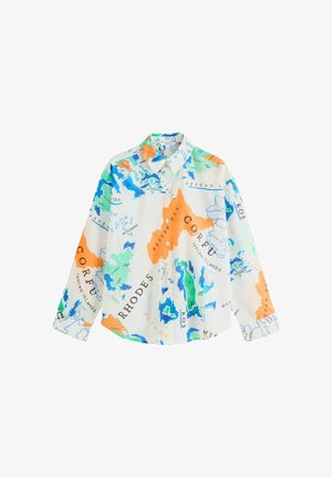 Next, Hemdbluse - ecru blue map print