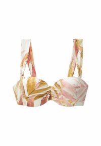 SHAPING PADDED BANDEAU STANDARD - Bikini felső - ecru cream leaf