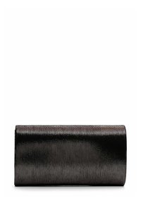 Clutch rettangolare nero realizzato in materiale texturizzato con un sottile motivo a onde, caratterizzato da una finitura liscia e senza hardware visibile.