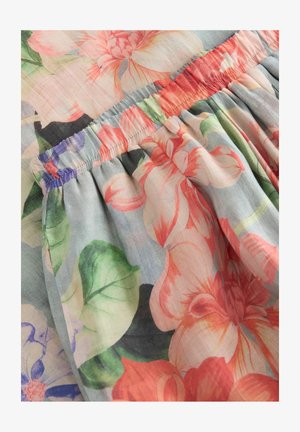 Next TALL FIT - SUPER WIDE SHEER PRINTED - Pantalon classique - blue green floral