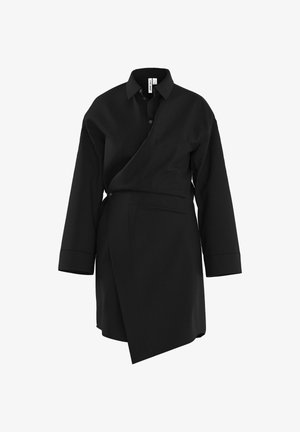 HYPEDROP, SHORT DRESS HDIRIS LS ASYMMETRIC - Robe chemise - black