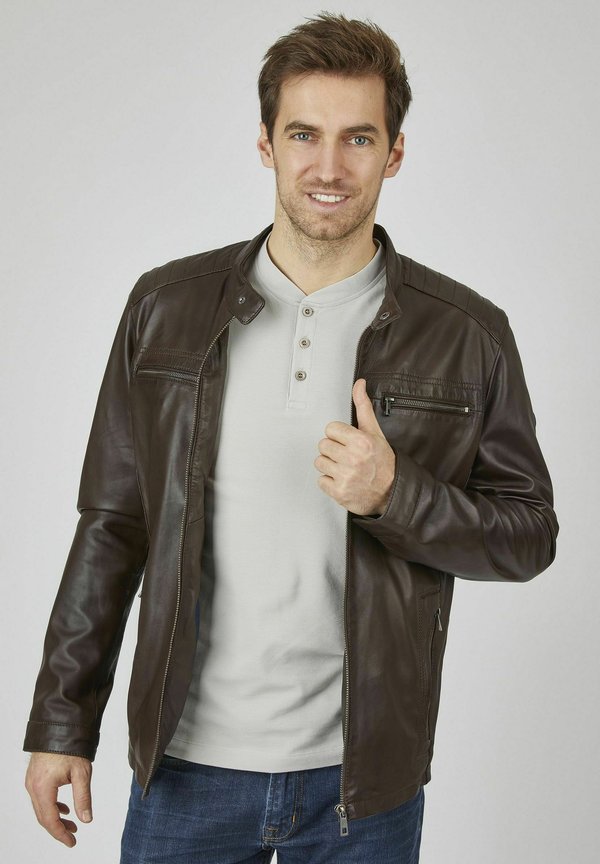 BUALBERTO - Lederjacke - dunkelbraun