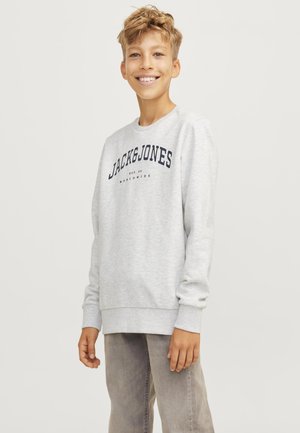 Jack & Jones Junior, JJECALEB VARSITY CREW NECK - Sweater - white melange