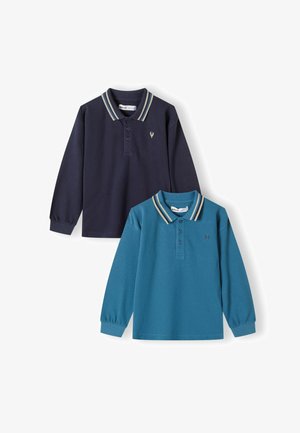 2-PACK WITH COLLAR - Top dugih rukava - navy teal