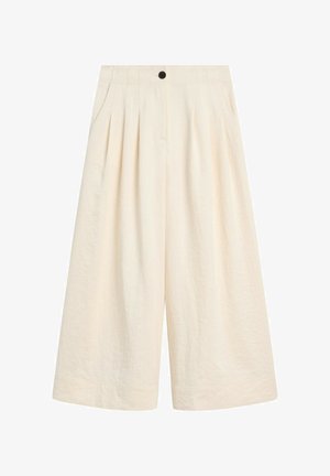 Massimo Dutti, WIDE-LEG CROPPED PANTS - Broek - beige