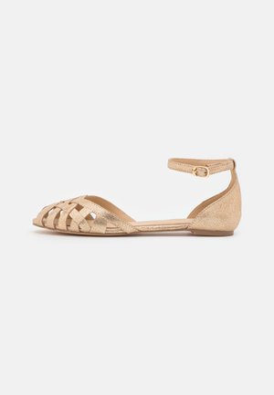 LEATHER  - Ballerinaskor med remmar - gold