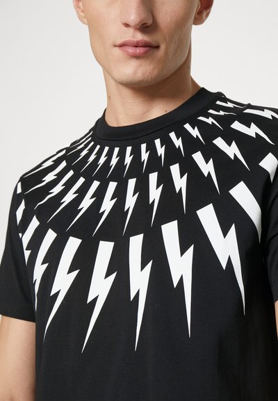 Neil Barrett FAIRISLE THUNDERBOLT SLIM - T-shirt con stampa - black