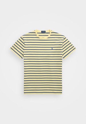 CUSTOM SLIM FIT STRIPED JERSEY T-SHIRT - Nyomott mintás póló - wicket yellow/old royal