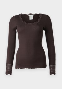 BENITA O NECK - Topper langermet - dark espresso