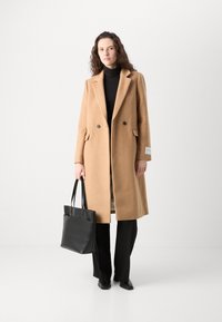 Scotch & Soda SINGLE BREASTED HERRINGBONE COAT - Klassisk kåpe / frakk - tabacco melange