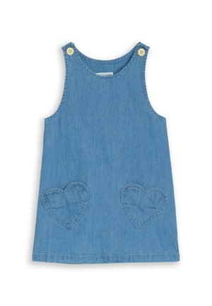 MIT HERZTASCHEN - Robe en jean - mid stone bright blue denim