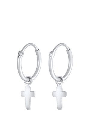 HOOPS MINIMAL CROSS - Boucles d'oreilles - silber