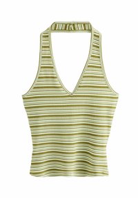STRIPED HALTER NECK - Top - green white