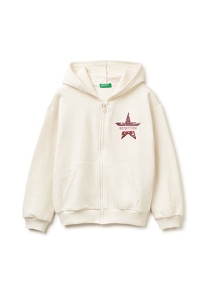 WITH ZIP AND SEQUINS , - Felpa con zip - white