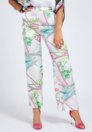 Guess PRINT ALLOVER - Pantalon classique - green / blue / pink