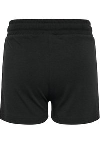 Svarta träningsshorts i ett mjukt, elastiskt material, med en bred elastisk midja och sömlösa kanter för komfort och flexibilitet.
