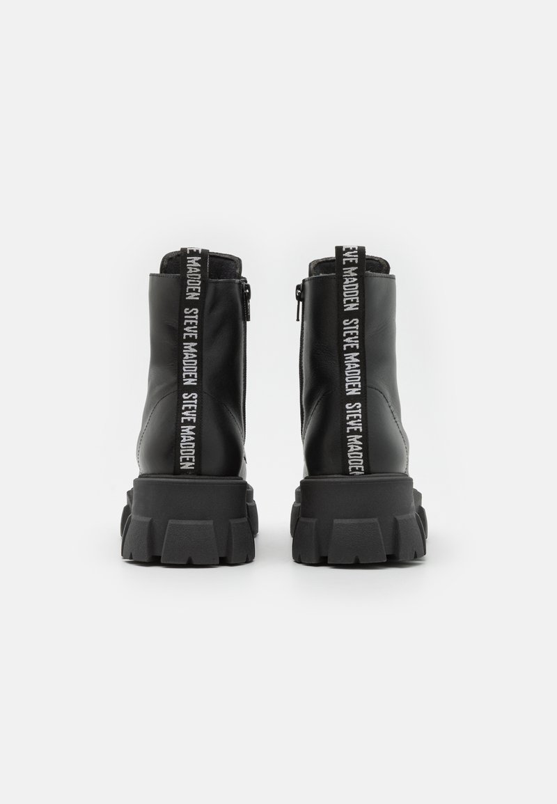 Steve Madden Daylon Combat Boot Uomo, Pelle nera, 40 EU